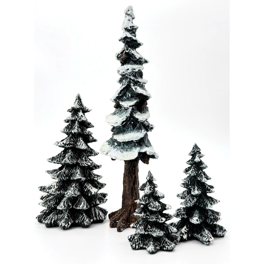 Dept 56 Lot of Evergreen & Pole Pine Trees Christmas Village #52051 #55298 Vtg